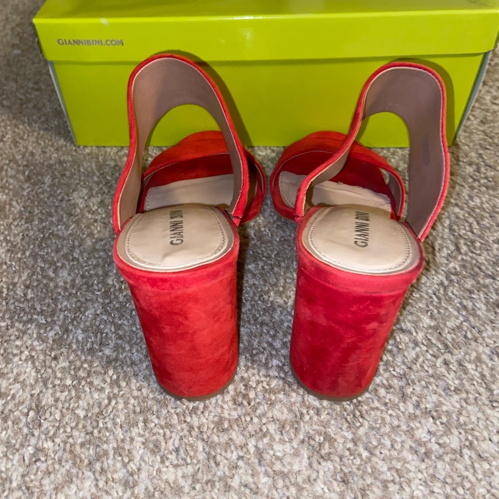 Gently Used Gianni Bini Red Mules - Everleen - Picture 3 of 5